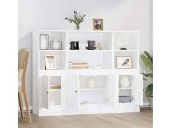 Aparadores altos 3 piezas madera contrachapada blanco