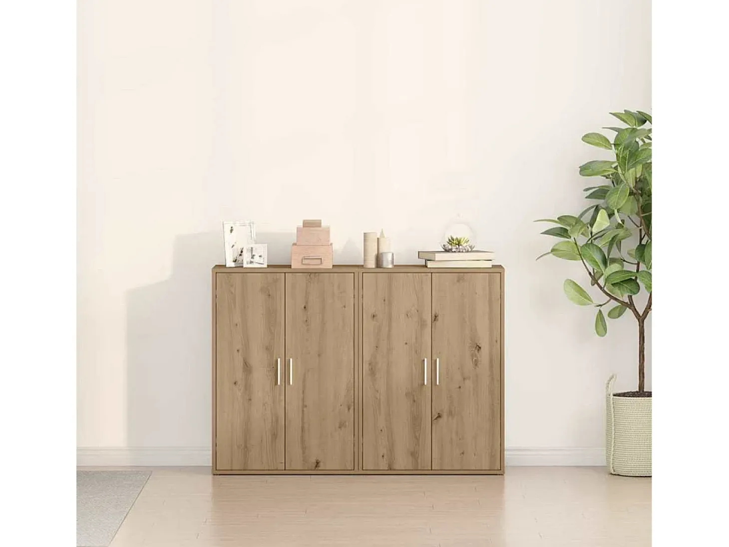 Aparadores artesanales de roble, 2 piezas, 60 x 31 x 84 cm, madera de ingeniería