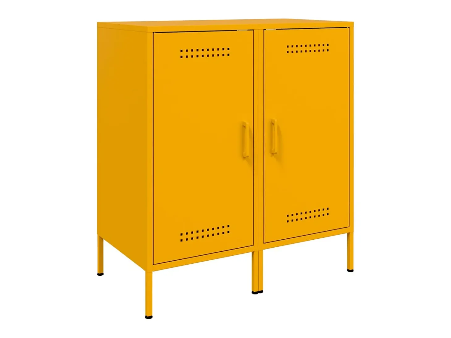Aparadores de 2 piezas amarillo mostaza 36x39x79 cm acero