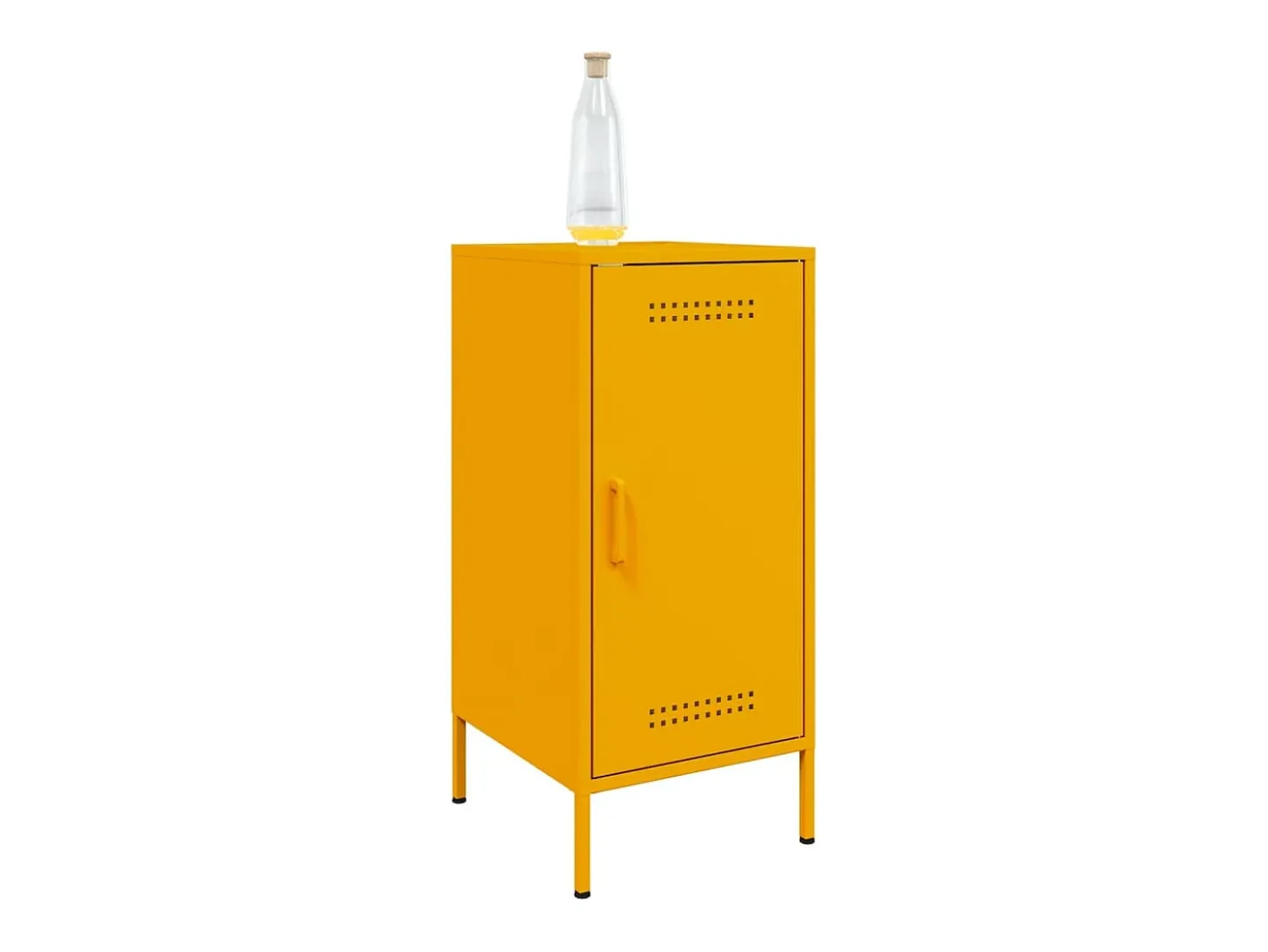 Aparadores de 2 piezas amarillo mostaza 36x39x79 cm acero