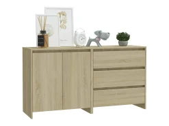 Aparadores de 2 piezas de madera de ingeniería de roble Sonoma