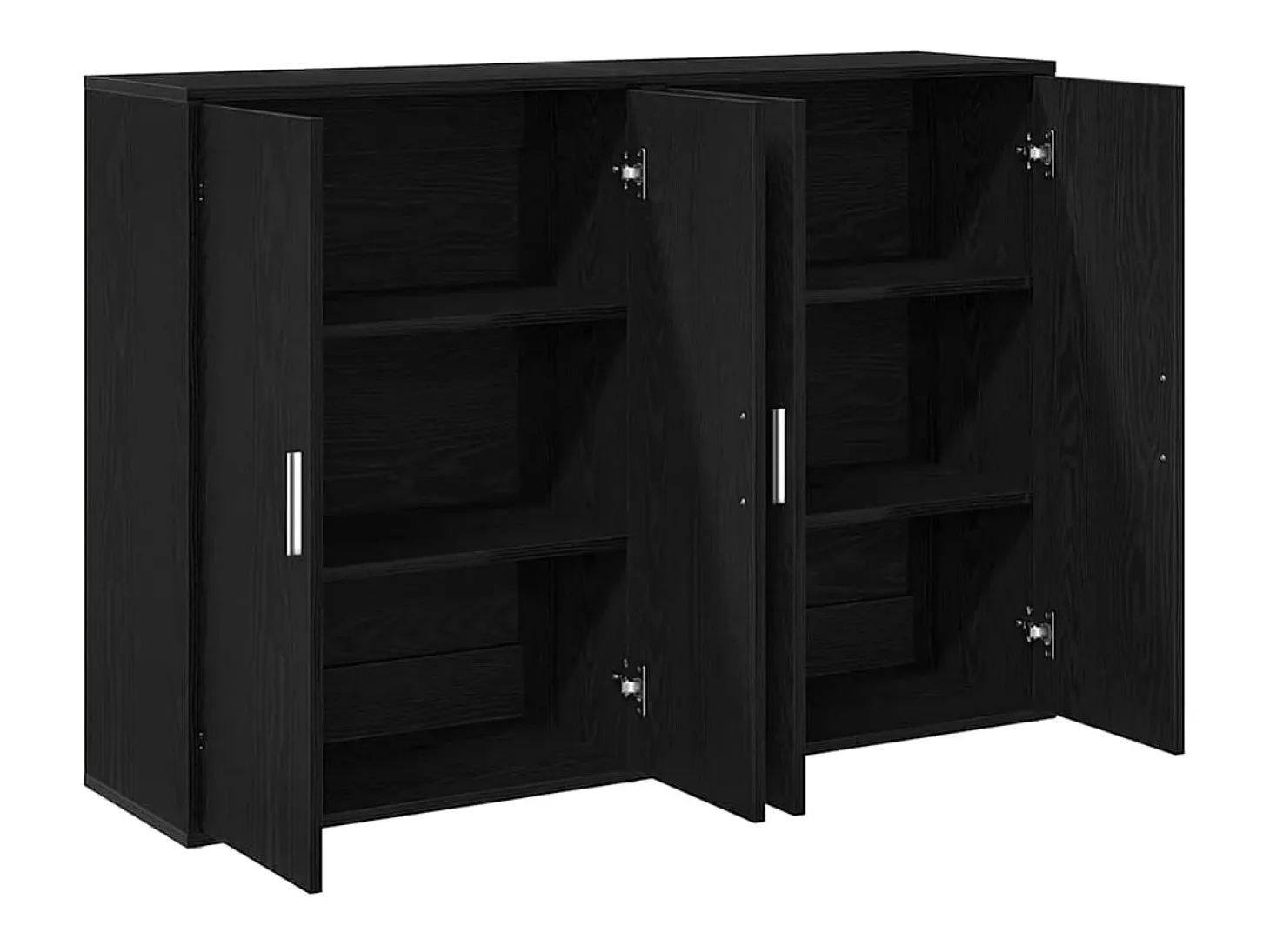 Aparadores de 2 piezas en roble negro, 60 x 31 x 84 cm en madera técnica.
