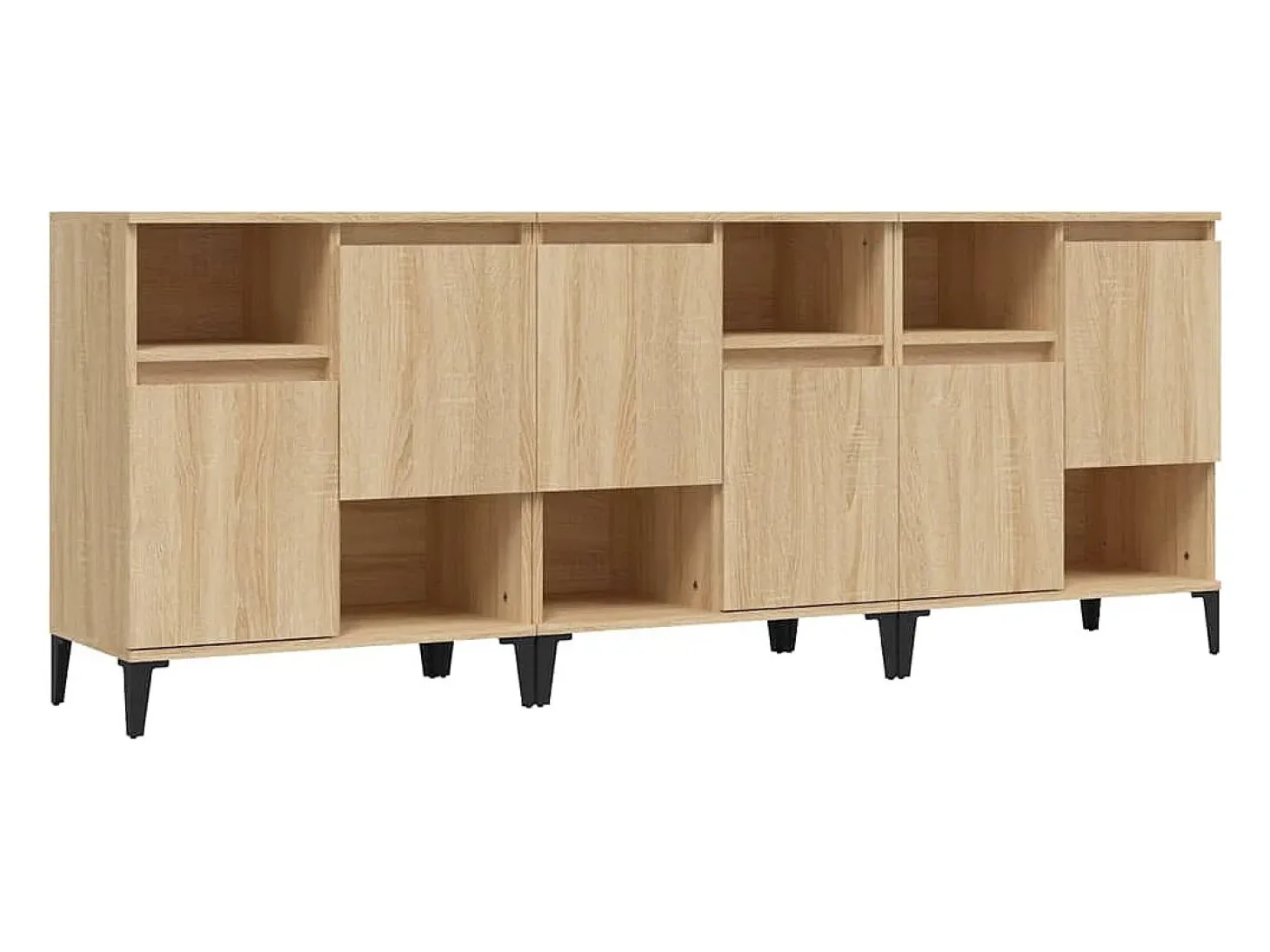 Aparadores de 3 piezas roble sonoma 60x35x70 cm madera de ingeniería