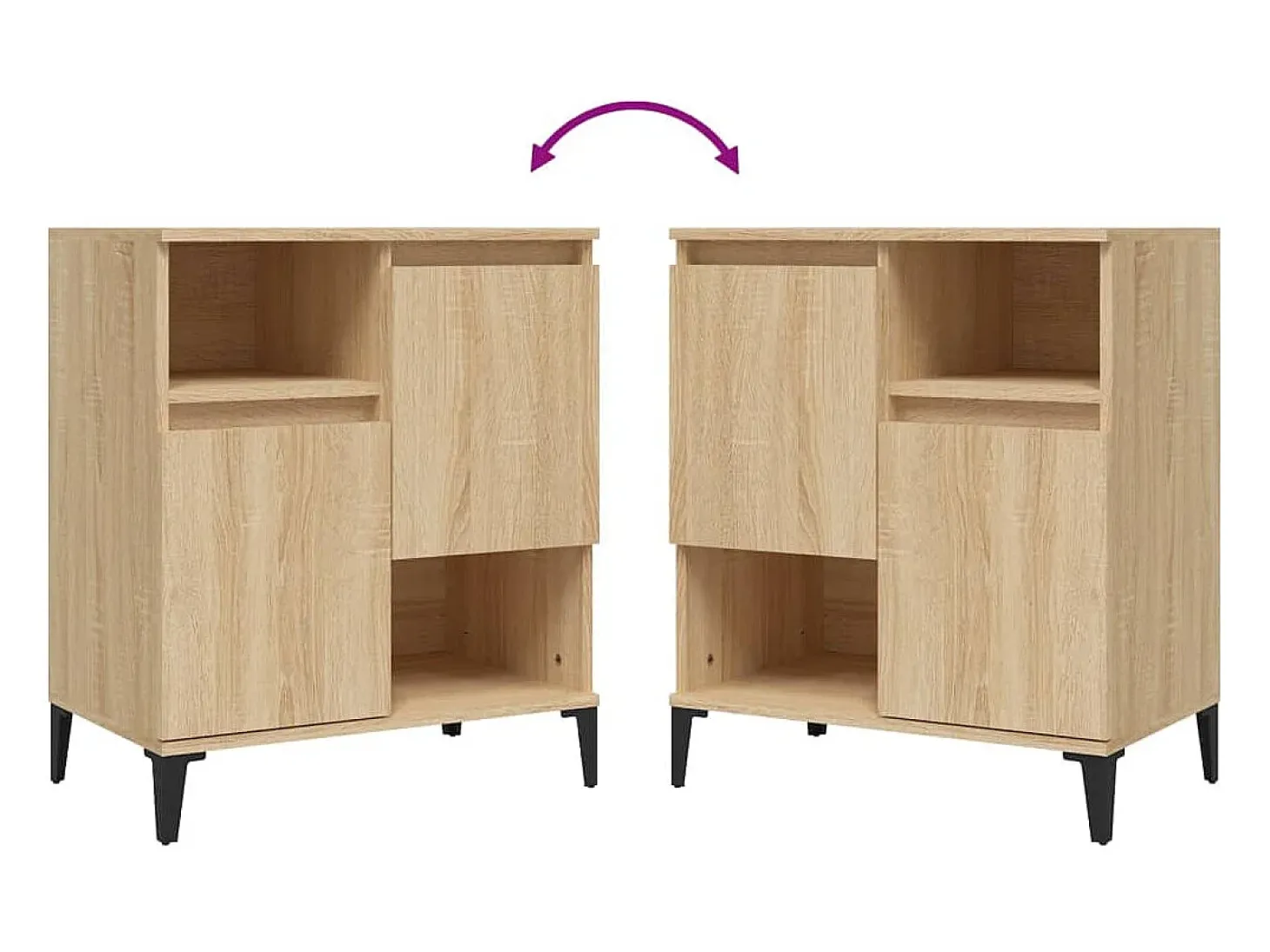 Aparadores de 3 piezas roble sonoma 60x35x70 cm madera de ingeniería