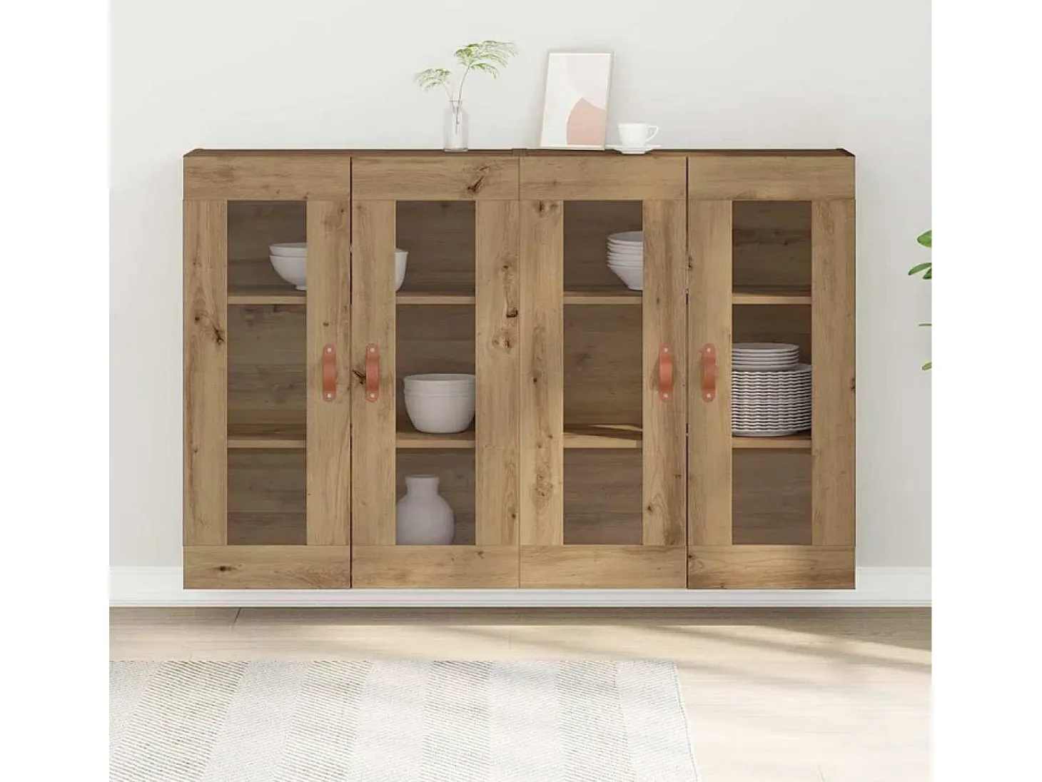 Aparadores de pared de 2 piezas en Roble Artisan 69,5 x 34 x 90 cm - Madera de ingeniería