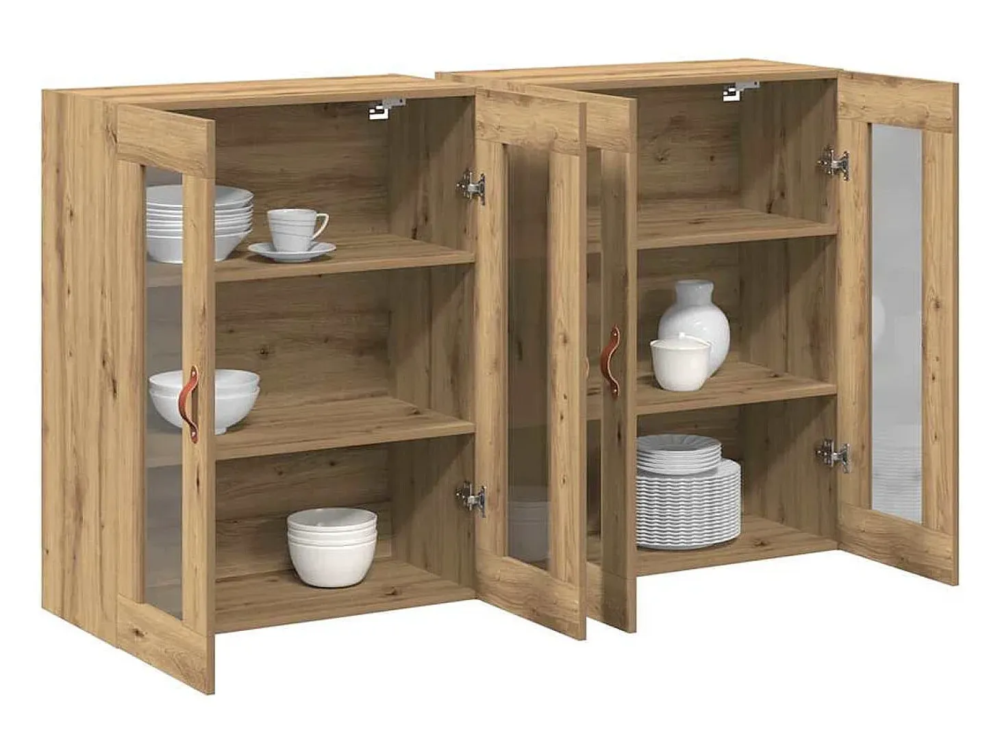 Aparadores de pared de 2 piezas en Roble Artisan 69,5 x 34 x 90 cm - Madera de ingeniería