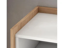 Aparadores para salón, 156x80x37 cm, 3 Puertas, Armario, zapatero, Blanco y roble soft