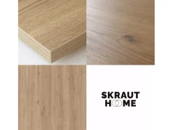Aparadores para salón, 208x35x75cm, 4 Puertas, Chimenea eléctrica XXL, Roble