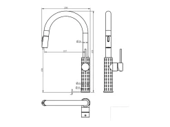 Architek mezclador de fregadero con rociador extraíble negro Essebagno