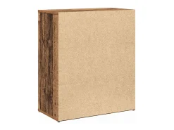 Armario alto con estante con almacenaje con puerta 2 uds Madera antigua 60 x 31 x 70 cm