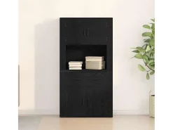 Armario alto de roble negro 80x33x150 cm Madera de ingeniería