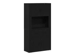 Armario alto de roble negro 80x33x150 cm Madera de ingeniería