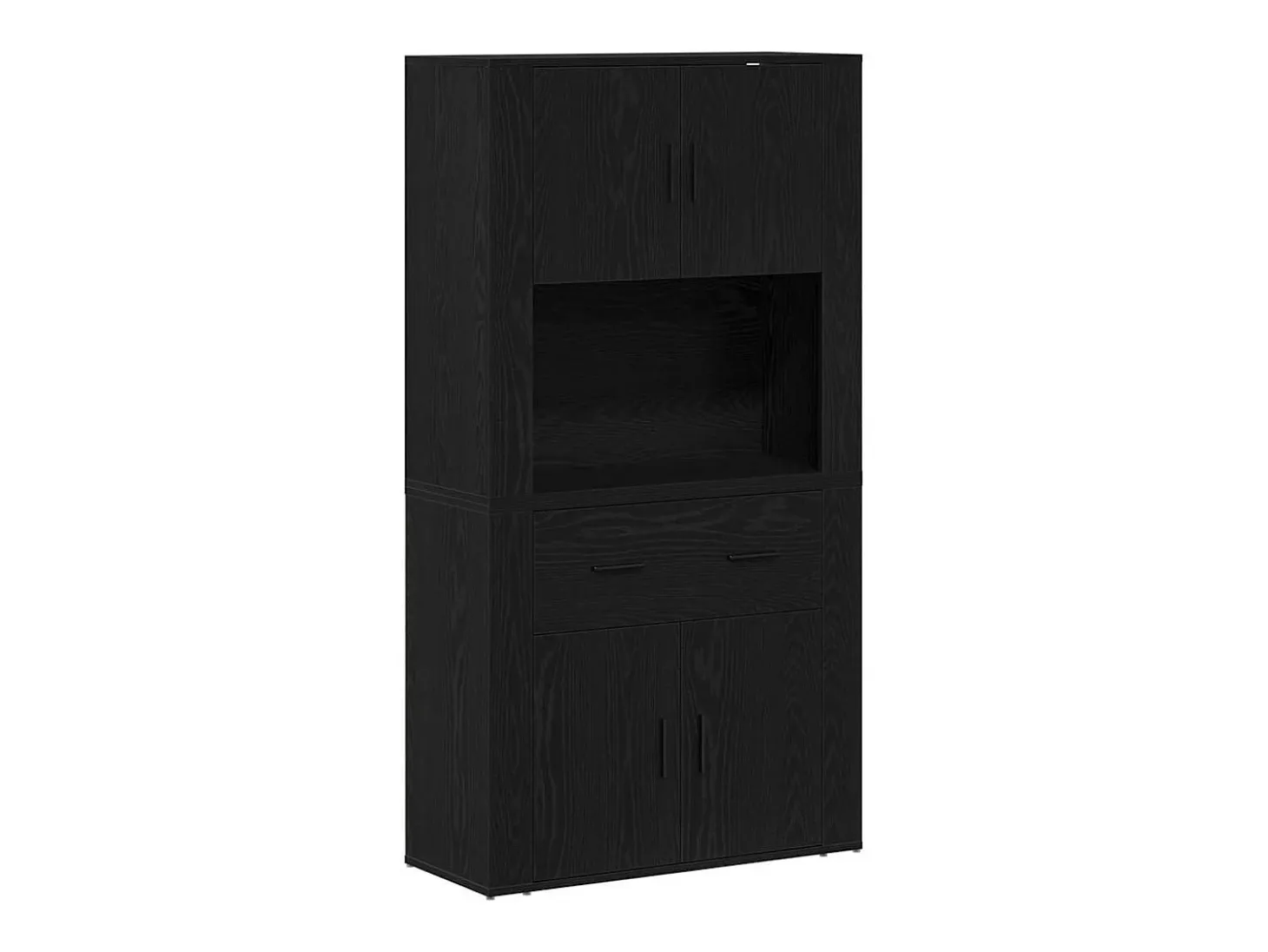 Armario alto de roble negro 80x33x150 cm Madera de ingeniería
