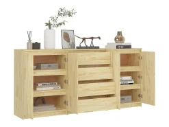 Armario auxiliar 3 unidades madera maciza de pino
