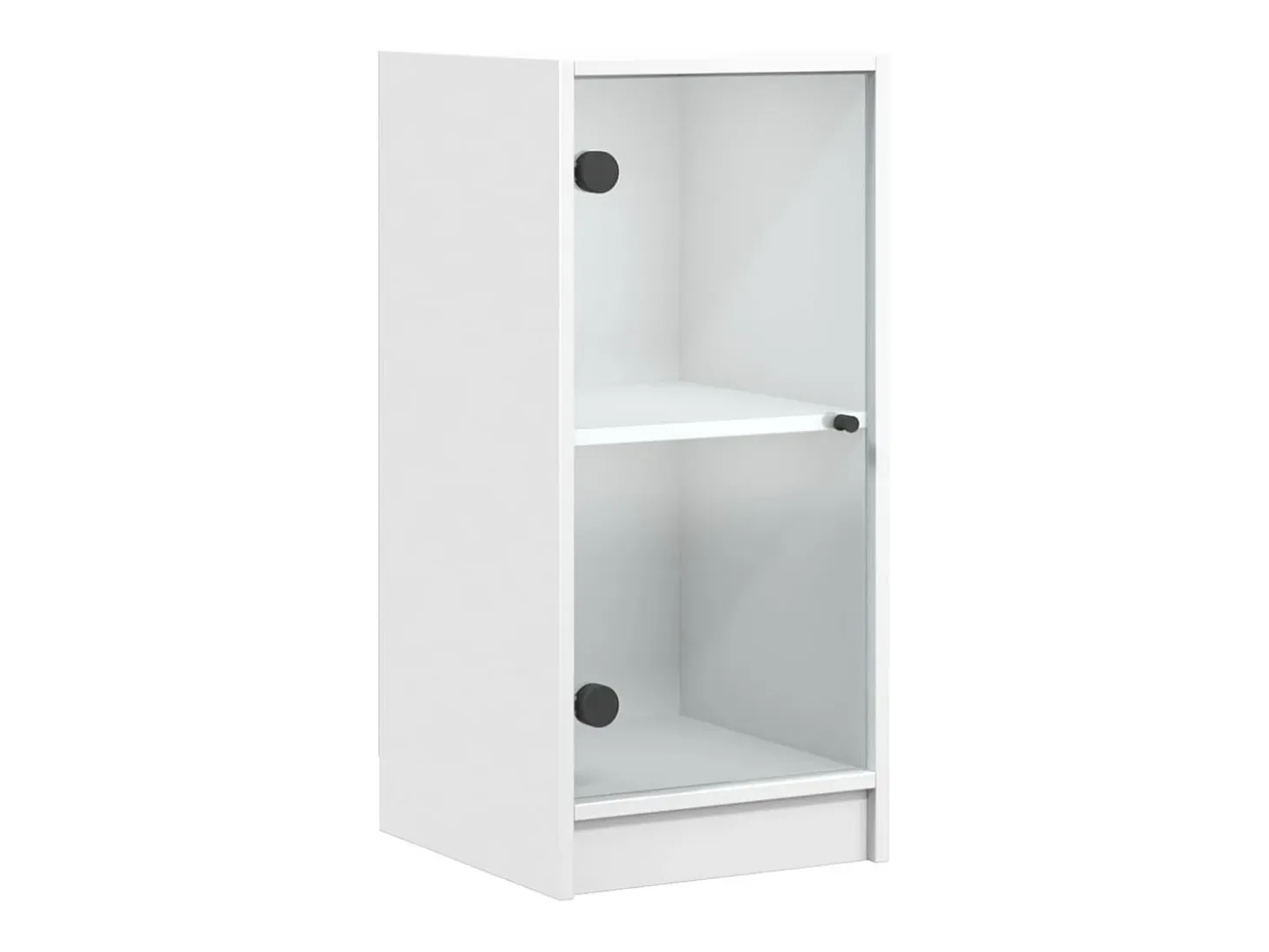 Armario auxiliar con puertas de vidrio blanco 35x37x75,5 cm