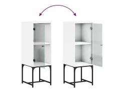 Armario auxiliar con puerta de vidrio blanco 35x37x100 cm