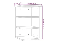 Armario auxiliar de madera contrachapada blanco 35x35x55 cm