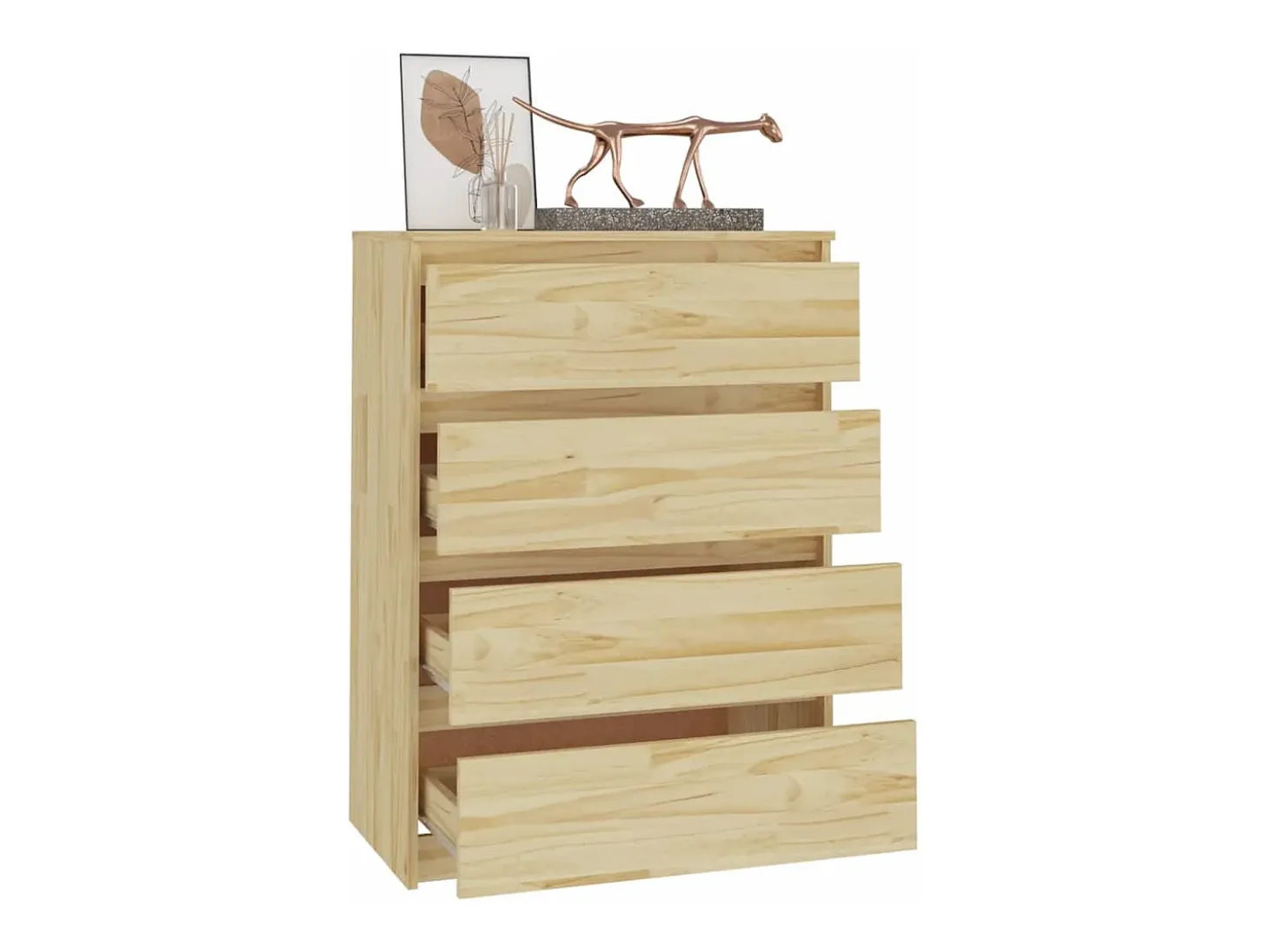 Armario auxiliar madera maciza de pino 60x36x84 cm