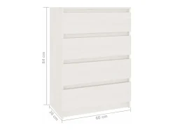 Armario auxiliar madera maciza de pino blanco 60x36x84 cm