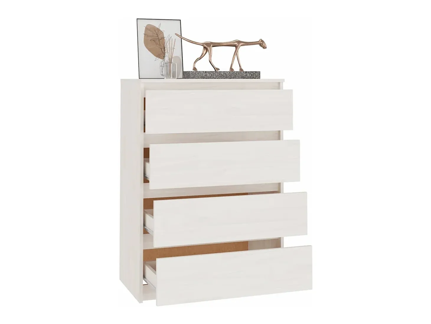 Armario auxiliar madera maciza de pino blanco 60x36x84 cm