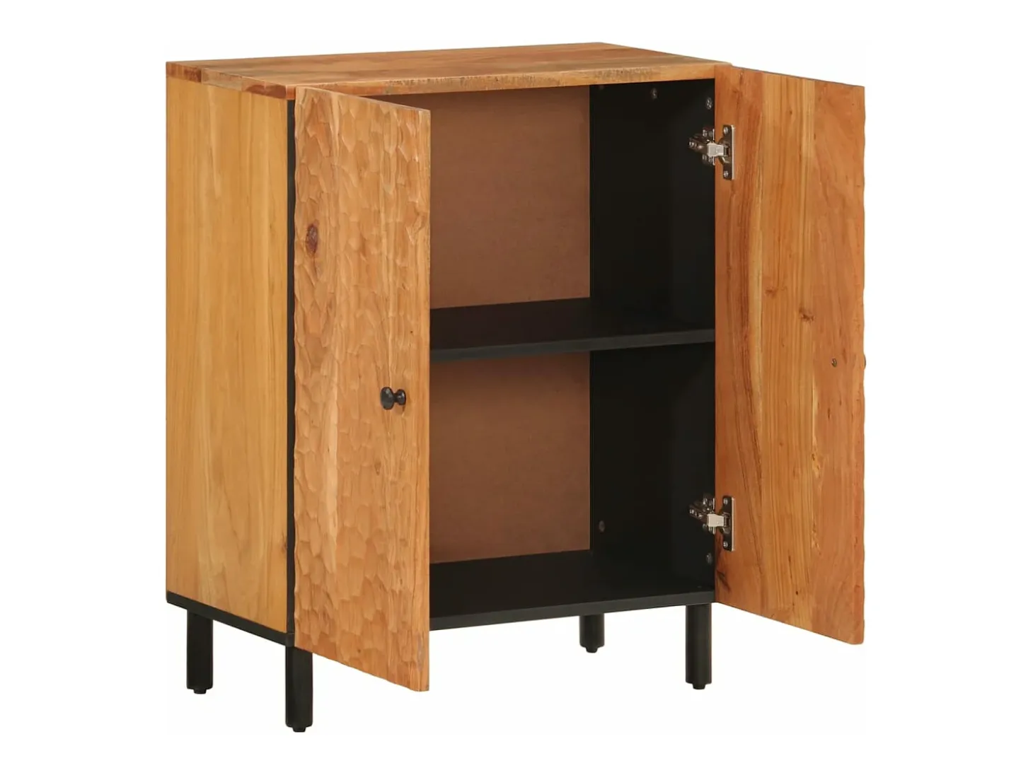 Armario auxiliar madera maciza de acacia 60x33x75 cm