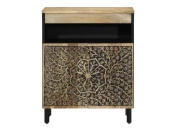 Armario auxiliar madera maciza de mango 60x33x75 cm