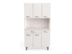 Armario Buffet Cocina 6 Puertas Blanco Roble Acacia/Kronberg 101x185 cm