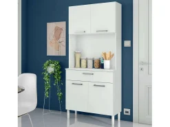 Armario Cocina Aparador 4P 1C Blanco 80x180 cm