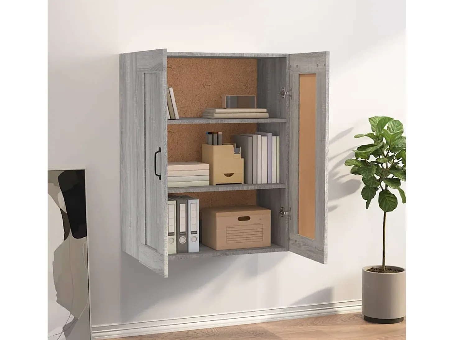 Armario colgante de pared gris Sonoma 69,5x32,5x90 cm