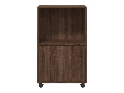 Armario con ruedas de roble marrón 55x40x91 cm madera de ingeniería