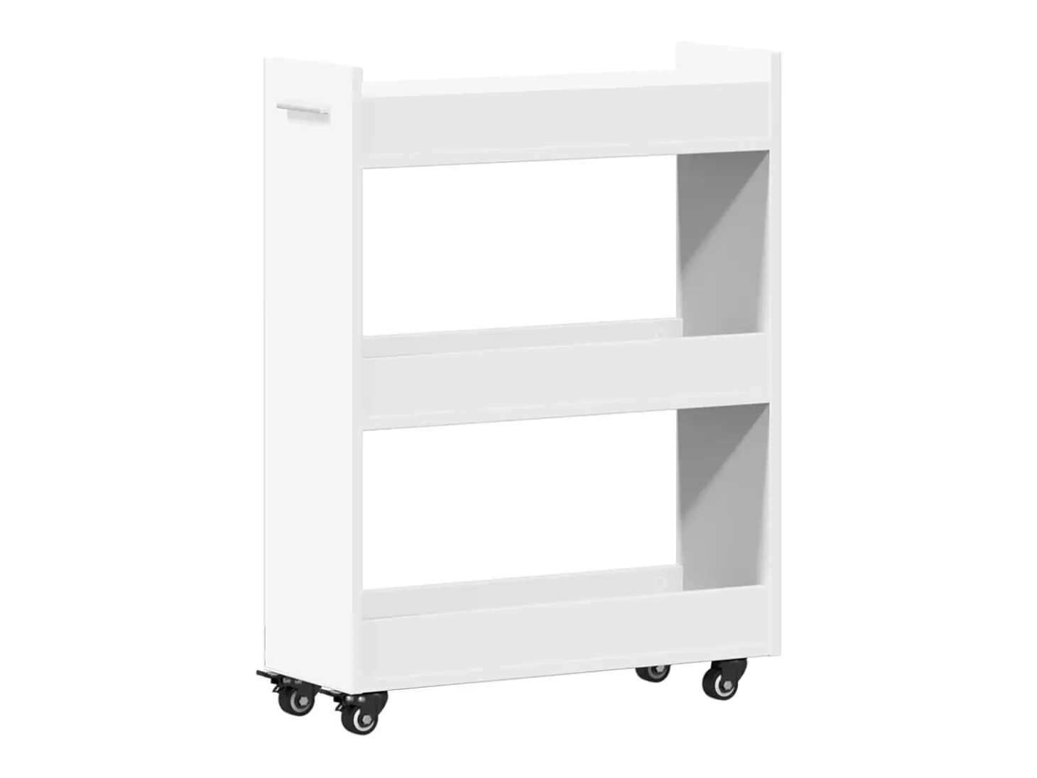 Armario con ruedas madera de ingeniería blanco 60x22x79 cm