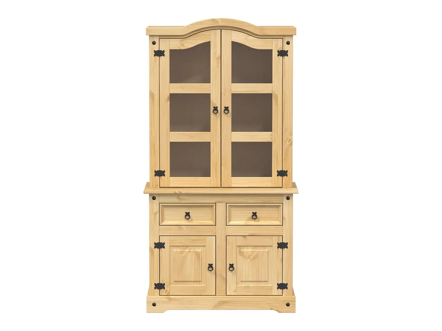 Armario con vitrina Corona madera maciza pino 100x48,5x179 cm
