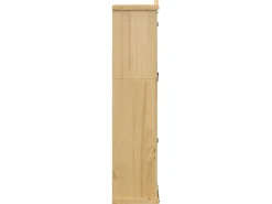 Armario con vitrina Corona madera maciza pino 99x43x187 cm