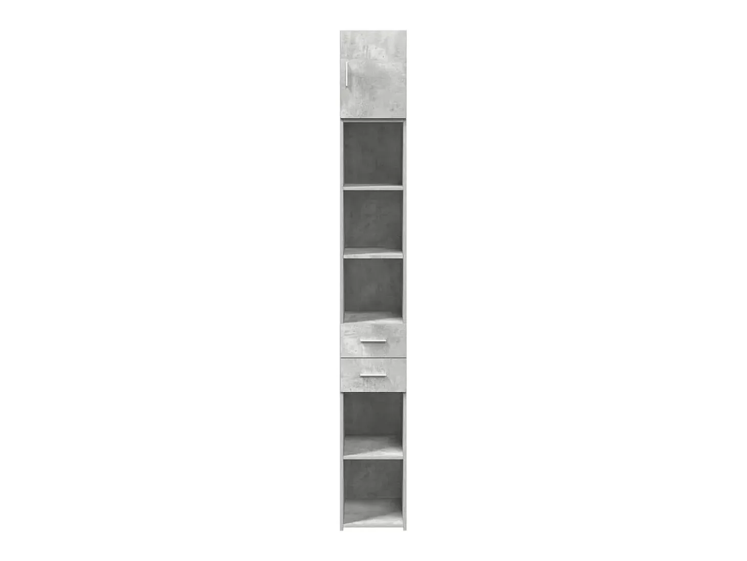 Armario de almacenaje estrecho gris hormigón 30x42,5x225 cm