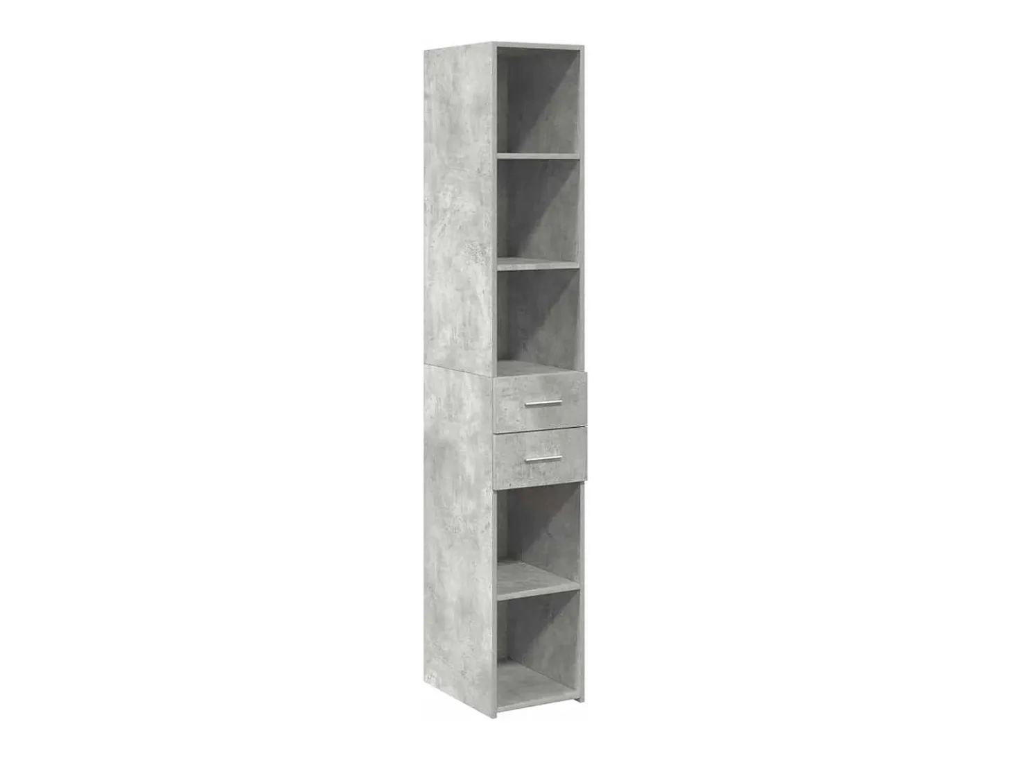 Armario de almacenaje estrecho gris hormigón 30x42,5x225 cm