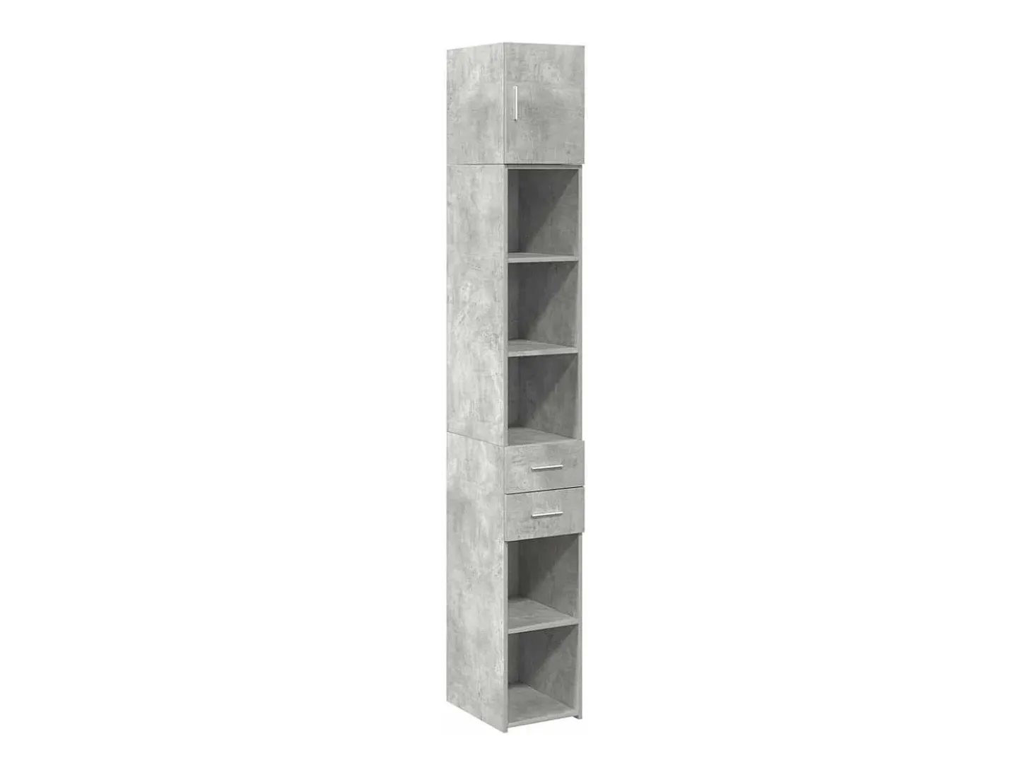 Armario de almacenaje estrecho gris hormigón 30x42,5x225 cm