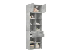 Armario de almacenaje gris hormigón 70x42,5x225cm madera de ingeniería