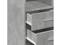 Armario de almacenaje gris hormigón 70x42,5x225cm madera de ingeniería