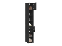 Armario de almacenaje Slim negro 30x42,5x225cm madera de ingeniería