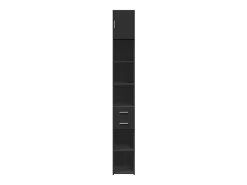 Armario de almacenaje Slim negro 30x42,5x225cm madera de ingeniería