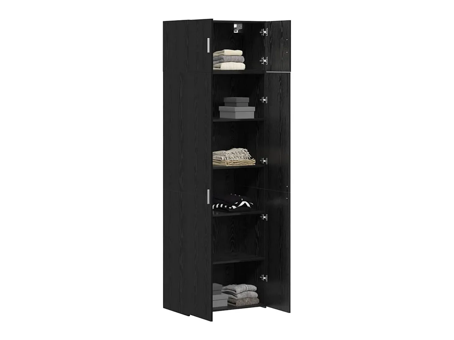 Armario de almacenamiento de roble negro 70x42,5x225 cm Madera de ingeniería