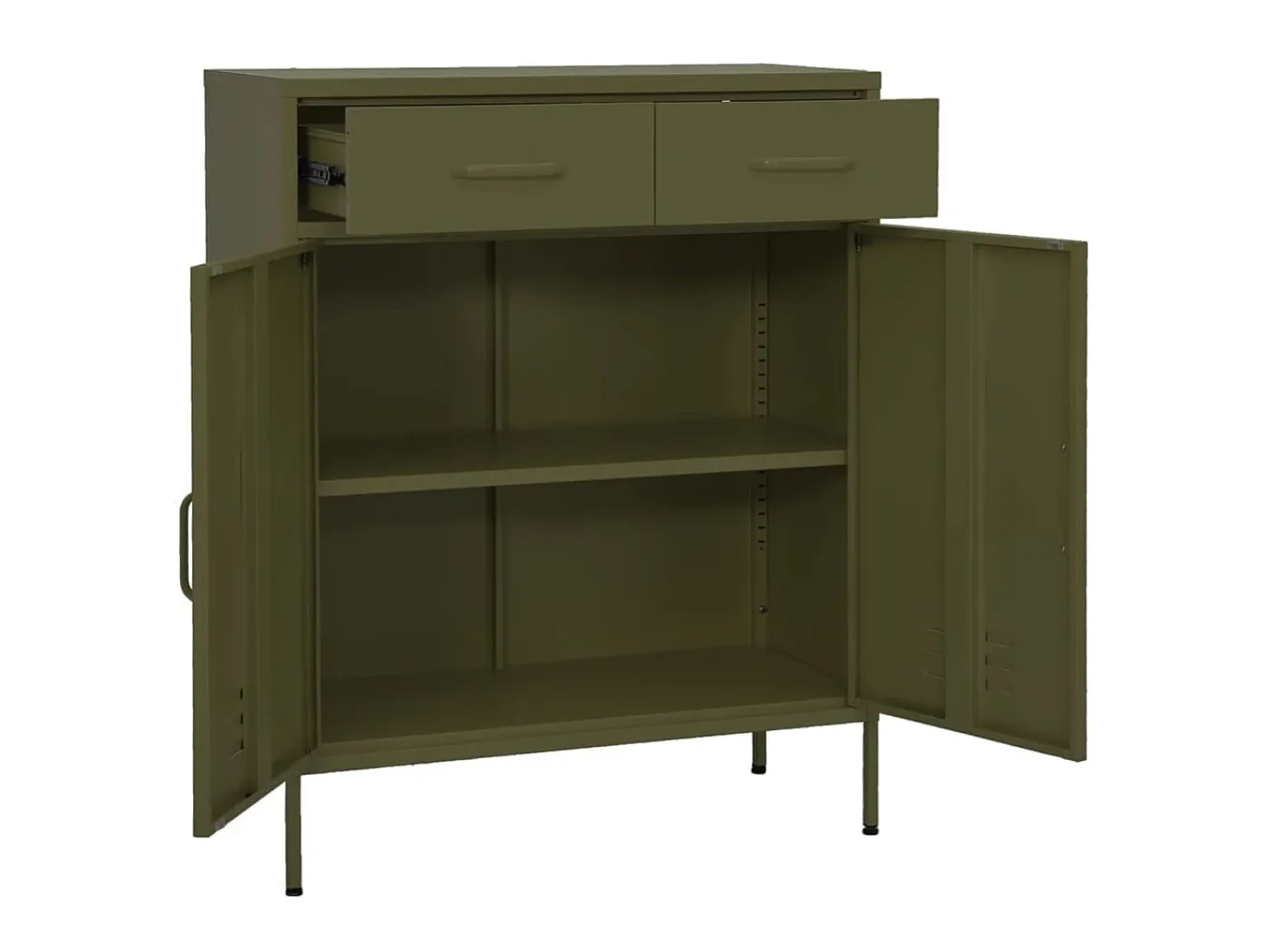 Armario de almacenamiento acero verde oliva 80x35x101,5 cm ES138235