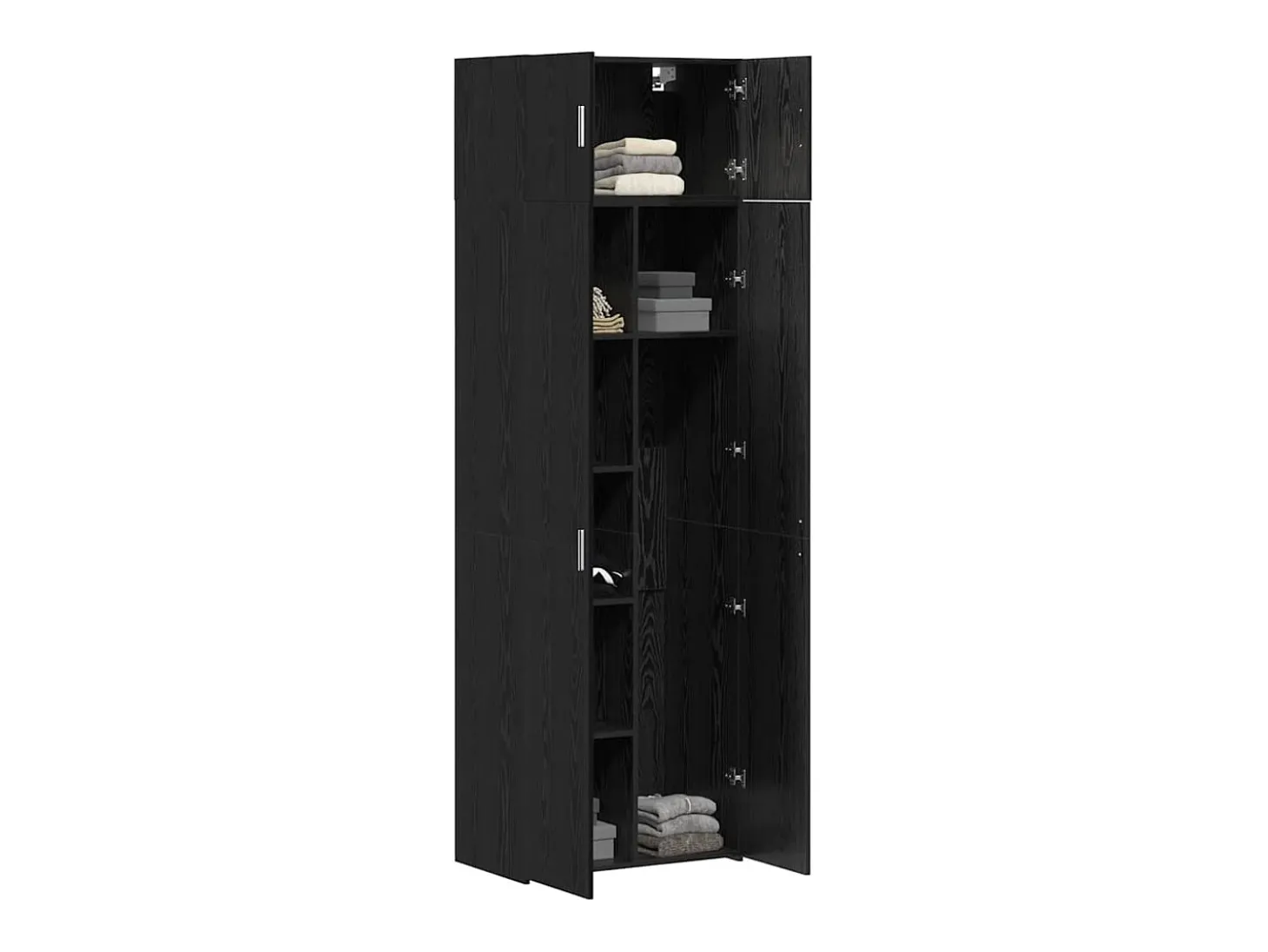 Armario de almacenamiento de roble negro 70x42,5x225 cm Madera de ingeniería