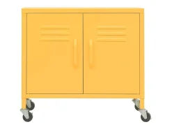 Armario de almacenamiento acero amarillo mostaza 60x35x56 cm ES809220
