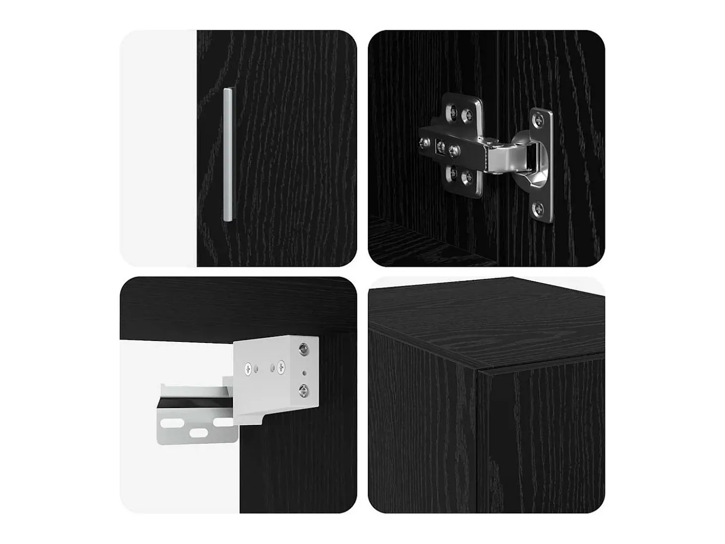 Armario de almacenamiento 3 pcs Roble Negro 30 x 42,5 x 225 cm