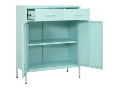 Armario de almacenamiento acero verde mint 80x35x101,5 cm ES501295