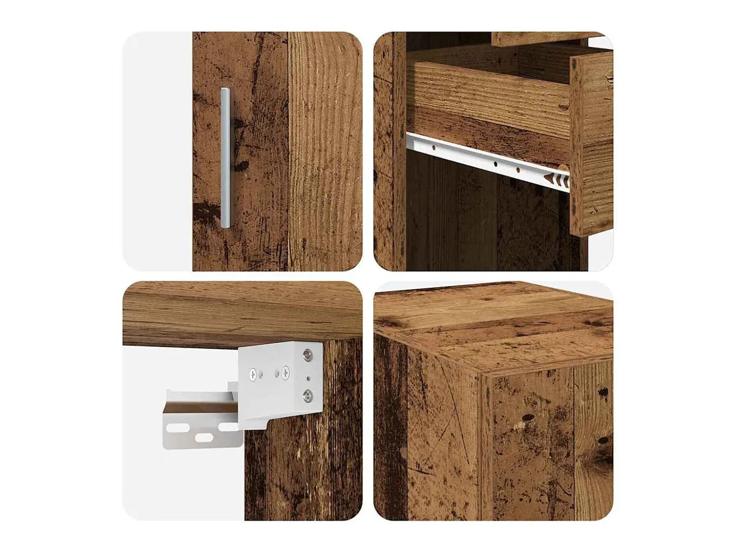 Armario de almacenamiento 2 pcs Madera vieja 30 x 42,5 x 225 cm