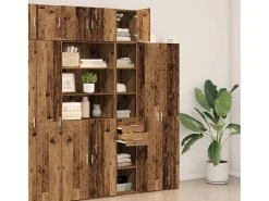 Armario de almacenamiento 2 pcs Madera vieja 30 x 42,5 x 225 cm