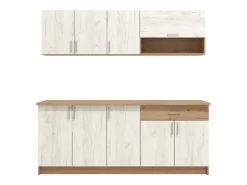 Armario de cocina 200x85.5x60 cm Blanco y Roble