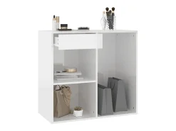 Armario de maquillaje madera blanco brillante 80x40x75 cm